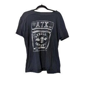 Vintage Y2K Avenged Sevenfold T-Shirt Adult Large Black Short Sleeve Skulls Mens